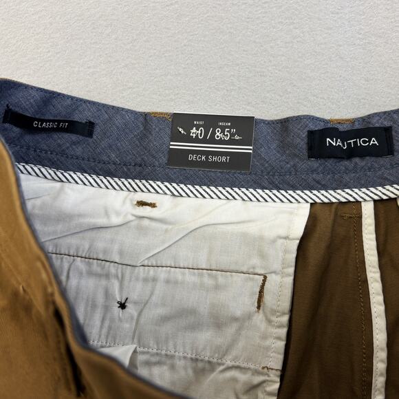 Nautica Deck Shorts Mens 40x8.5 Brown Classic Fit Normcore Gorpcore Classiccore - Picture 3 of 8